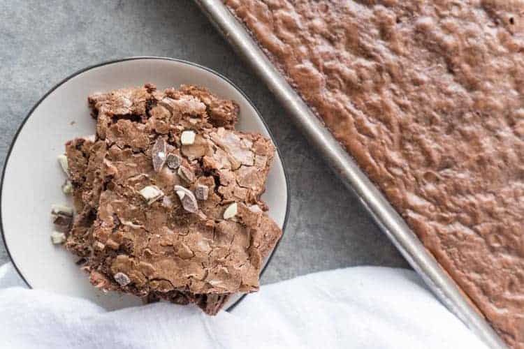 Sheet Pan Brownies overhead shot