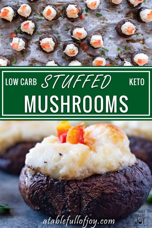 Stuffed Mushrooms, These stuffed mushrooms are easy and delicious! Stuffed with a creamy, cheesy filling you will want to eat these every day! #stuffedmushrooms #mushroom #partyfood #atablefullofjoy #hearthstone #wow #blizzard #gamer #hearthstonefood #creamcheese #keto #gf #glutenfree #lowcarb