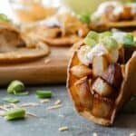 Potato Tacos, A simple and delicious potato taco recipe. Easy to make with only 2 required ingredients, a few spices, and then your favorite toppings! #atablefullofjoy #vegan #vegetarian #potatotacos #tacotuesday #cincodemayo #potato