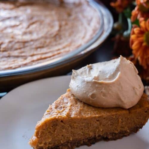 A delicious gluten and dairy free easy sweet potato pie recipe! Easy to make and even easier to eat! #atablefullofjoy #glutenfree #gf #dairyfree #df #sweetpotato #pie #sweetpotatopie #thanksgiving