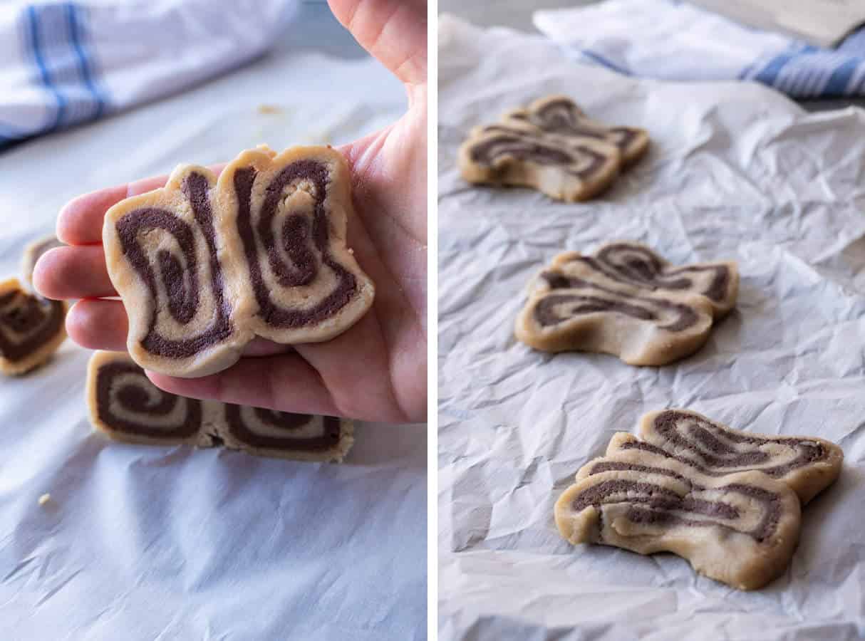 Butterfly Cookies -These tasty peanut butter and chocolate sugar cookies are fun to make and great for Spring! These butterfly cookies are a delicious spin on a classic sugar cookie recipe! #peantunbuttercookie #atablefullofjoy #sugarcookie #butterflycookie #forkids #babyshower #easy #simple #tutorial