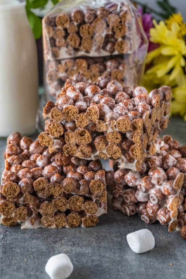 Cocoa Puff Cereal Bars Stacked