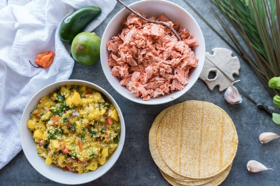 Salmon Mango Taco Ingredients