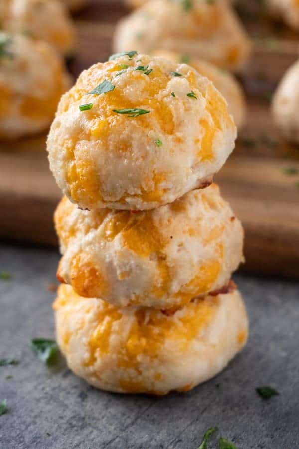 Cheese Biscuits stacked on one another