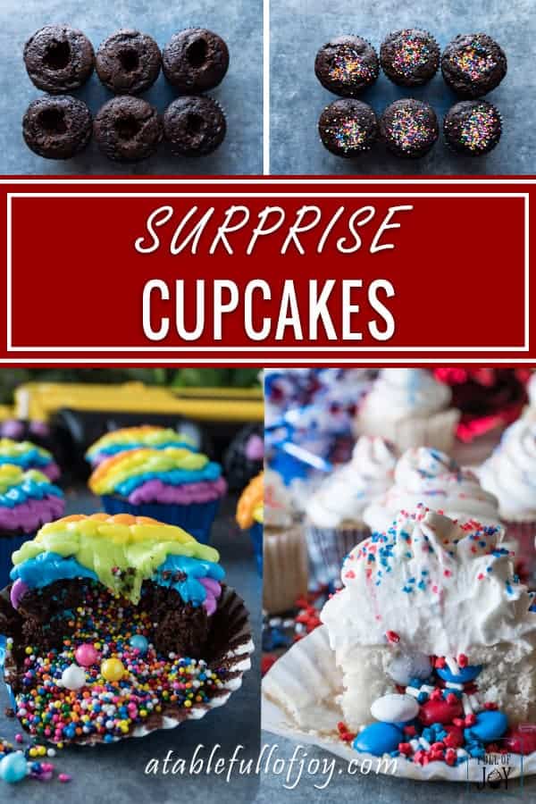 Pinnable image of cupcakes with sprinkles inside