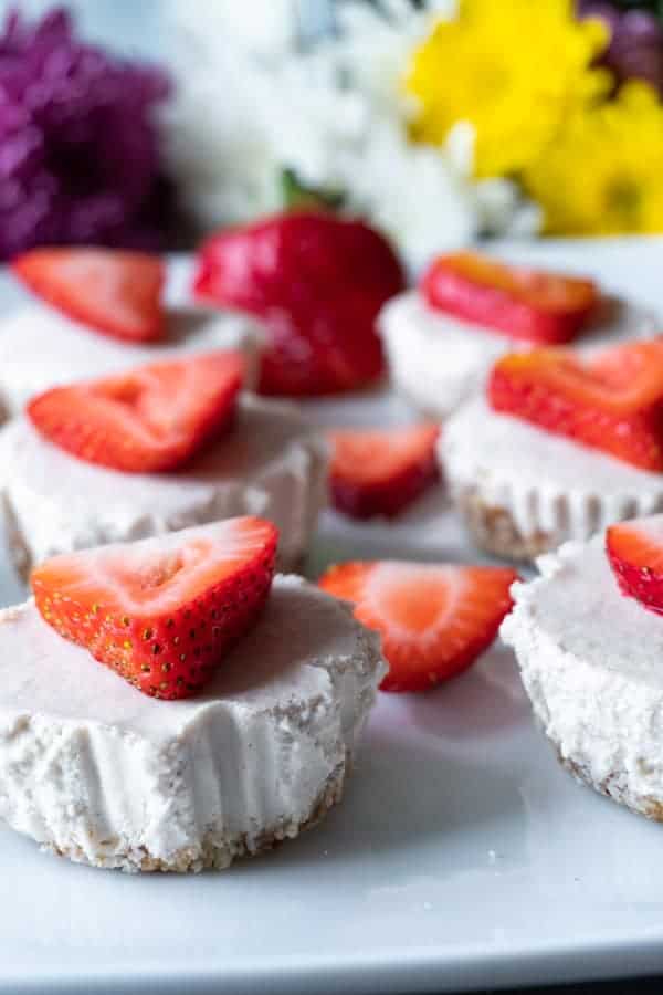 Mini Dairy Free Cheesecakes Side view picture