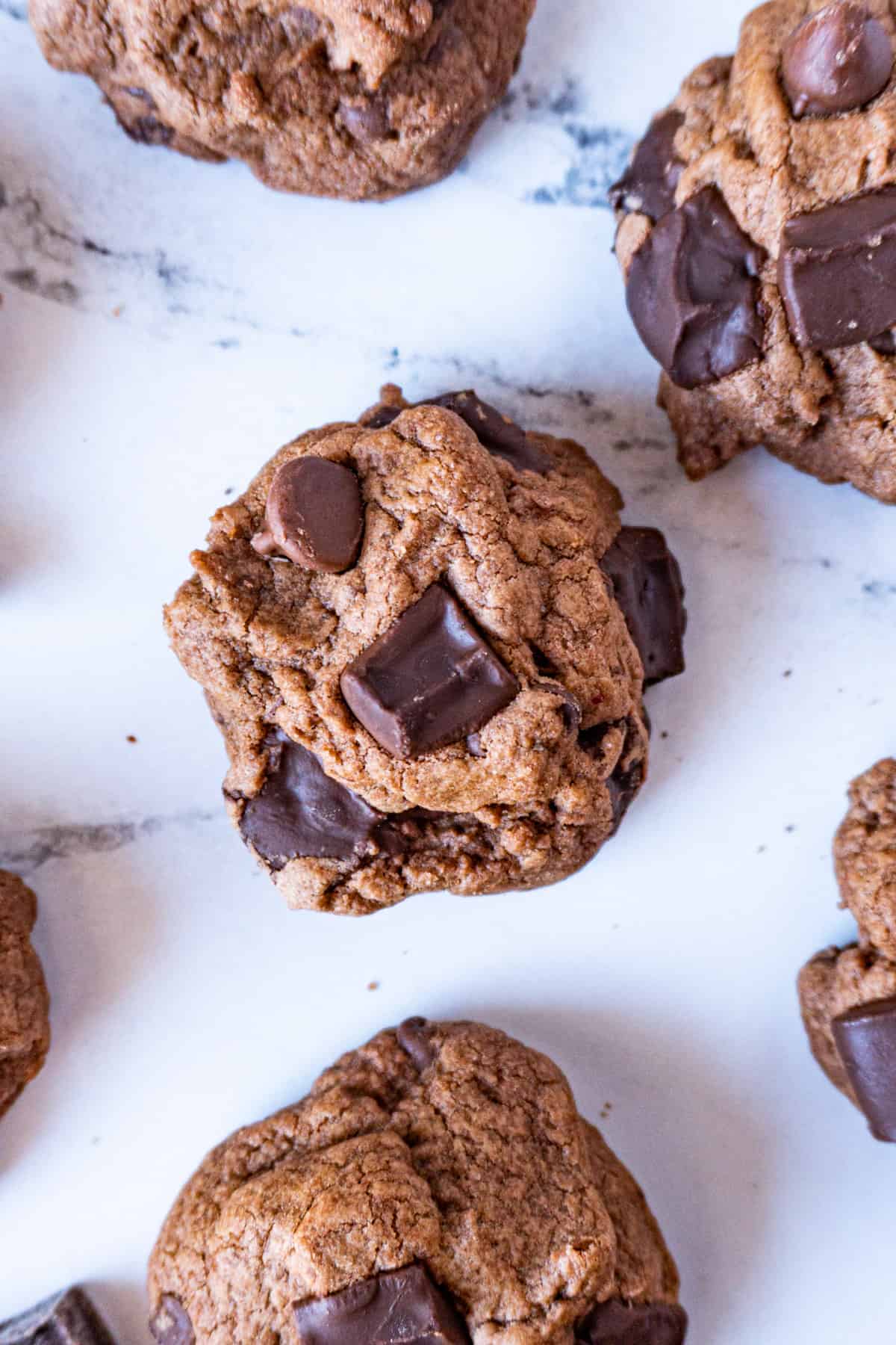 Flat Lay of chocolate cookies